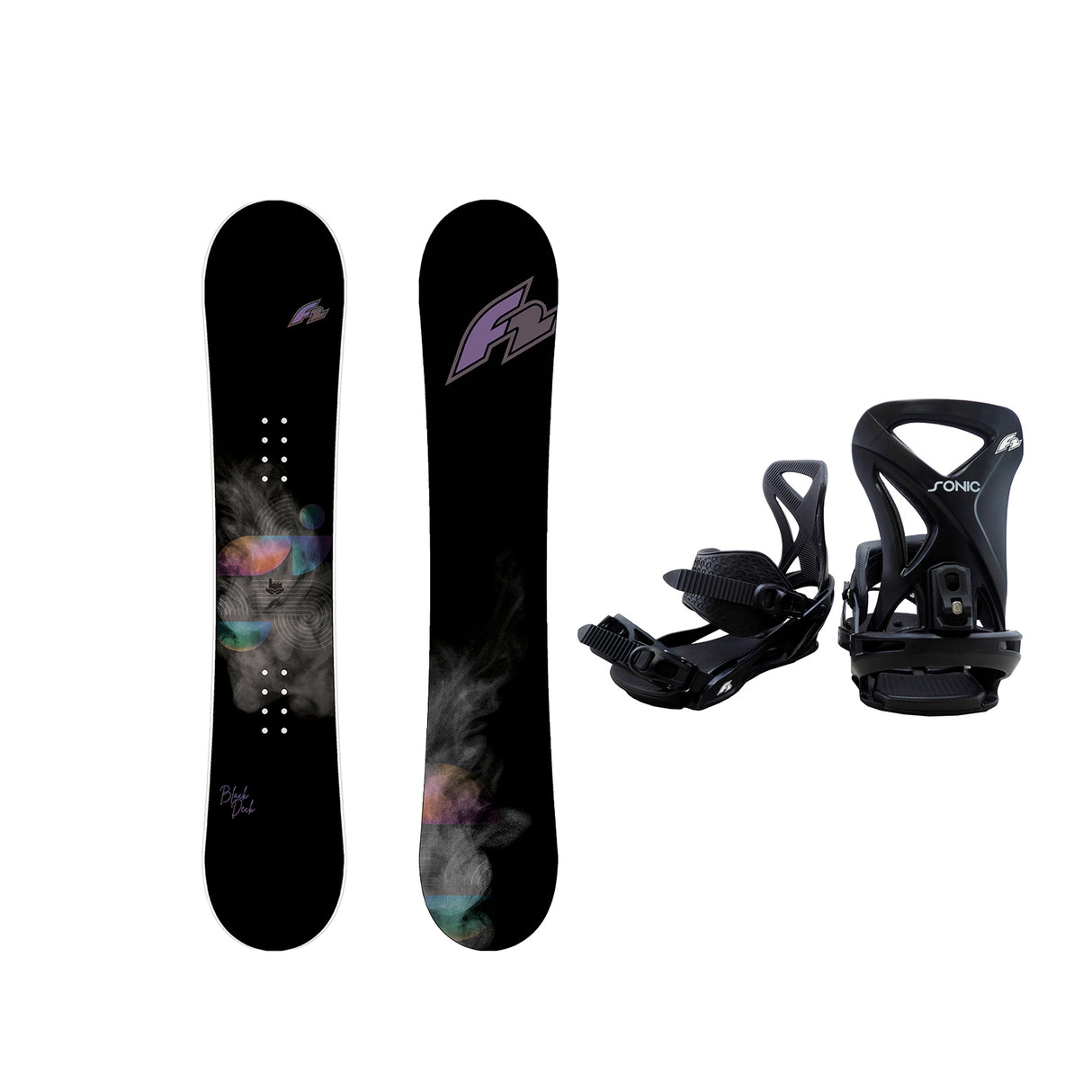 F2 Set Damen Snowboard Blackdeck Schwarz 139cm + Sonic Pro Bindung M