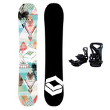 F2 Set Damen Snowboard Freedom HTSG Multicolor Sondermodell + Sonic Bindung M - Komplettset Größe wählbar