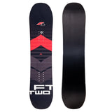 FTWO Set Snowboard Rental Schwarz/Rot + Sonic Bindung - Sale - Komplettset Größe wählbar