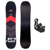 FTWO Set Junior Snowboard Rental Schwarz/Rot + Pipe Bindung - Sale - Komplettset Größen wählbar