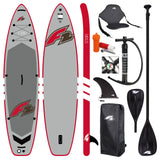 F2 Stand Up Paddle Board Star Grau + Kajak Zubehör - Größe wählbar