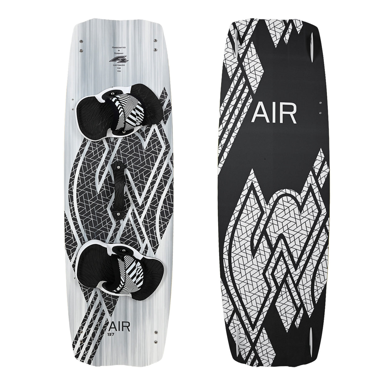 F2 Set Kiteboard Air White Icon 142cm + Bindung S/M + GFK/Slider Finnen