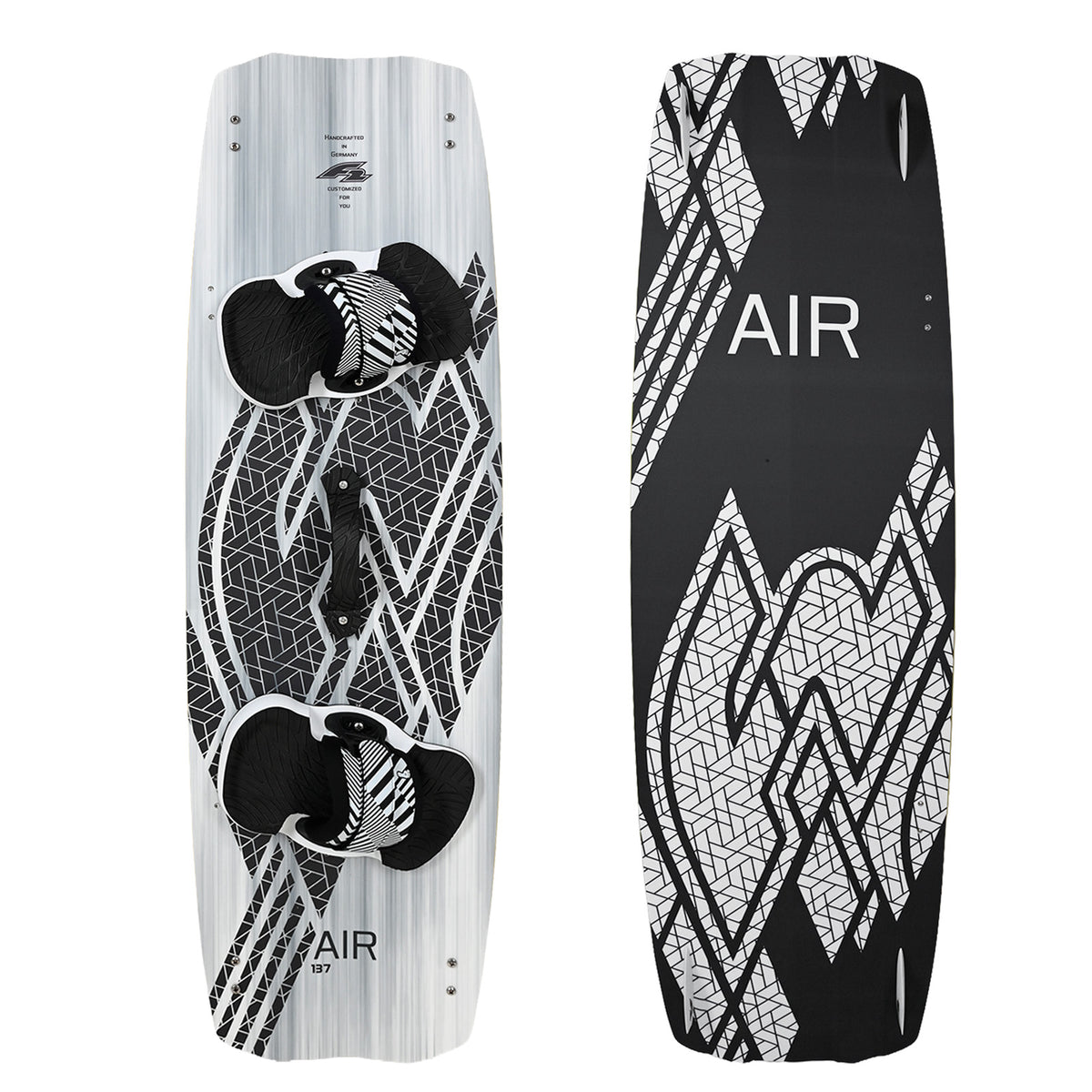 F2 Set Kiteboard Air White Icon 142cm + Bindung L/XL + GFK/Slider Finnen