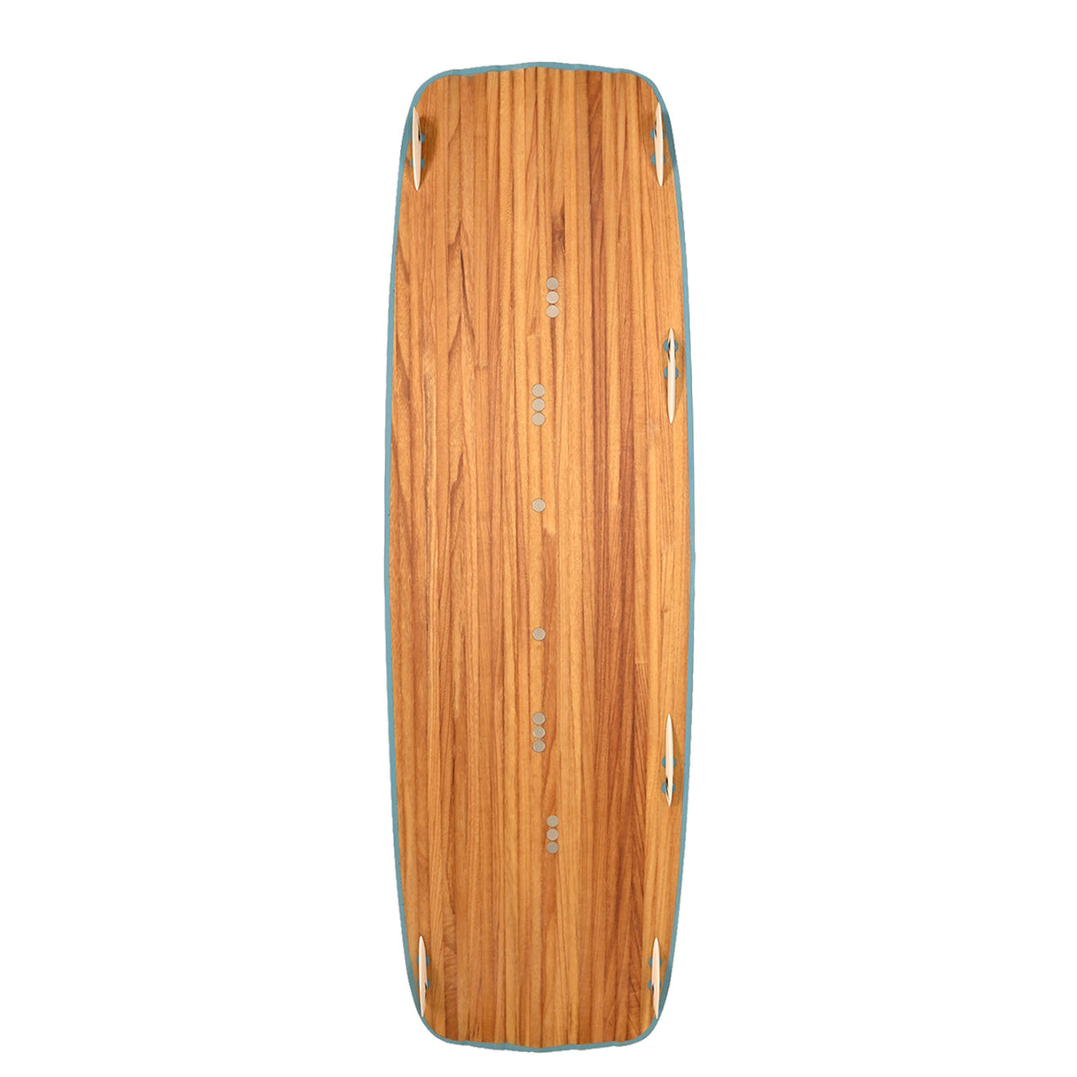 F2 Set Kiteboard Classic Wood Blue 147cm + Bindung L/XL + GFK/Slider Finnen