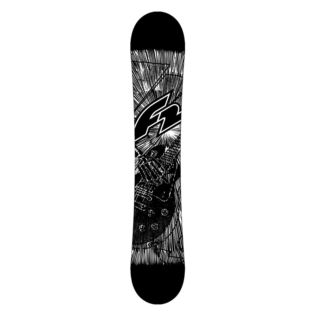 F2 Herren Snowboard Black Deck Freeride/Freestyle Größe wählbar Schwarz 2023/24