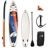 F2 Marken Stand Up Paddle Board Sport Touring SUP Orange + Basic Zubehör Paket