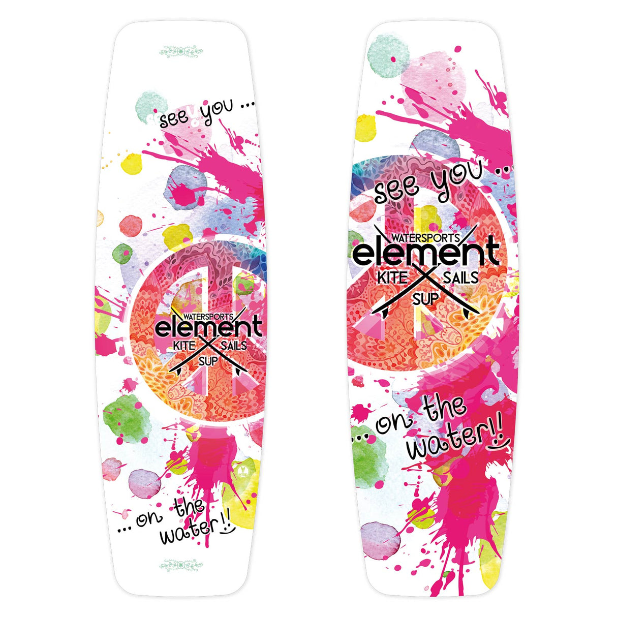 F2  Kiteboard Element See You On The Water  129cm Weiss Mega Sale - Vorjahresmodelle