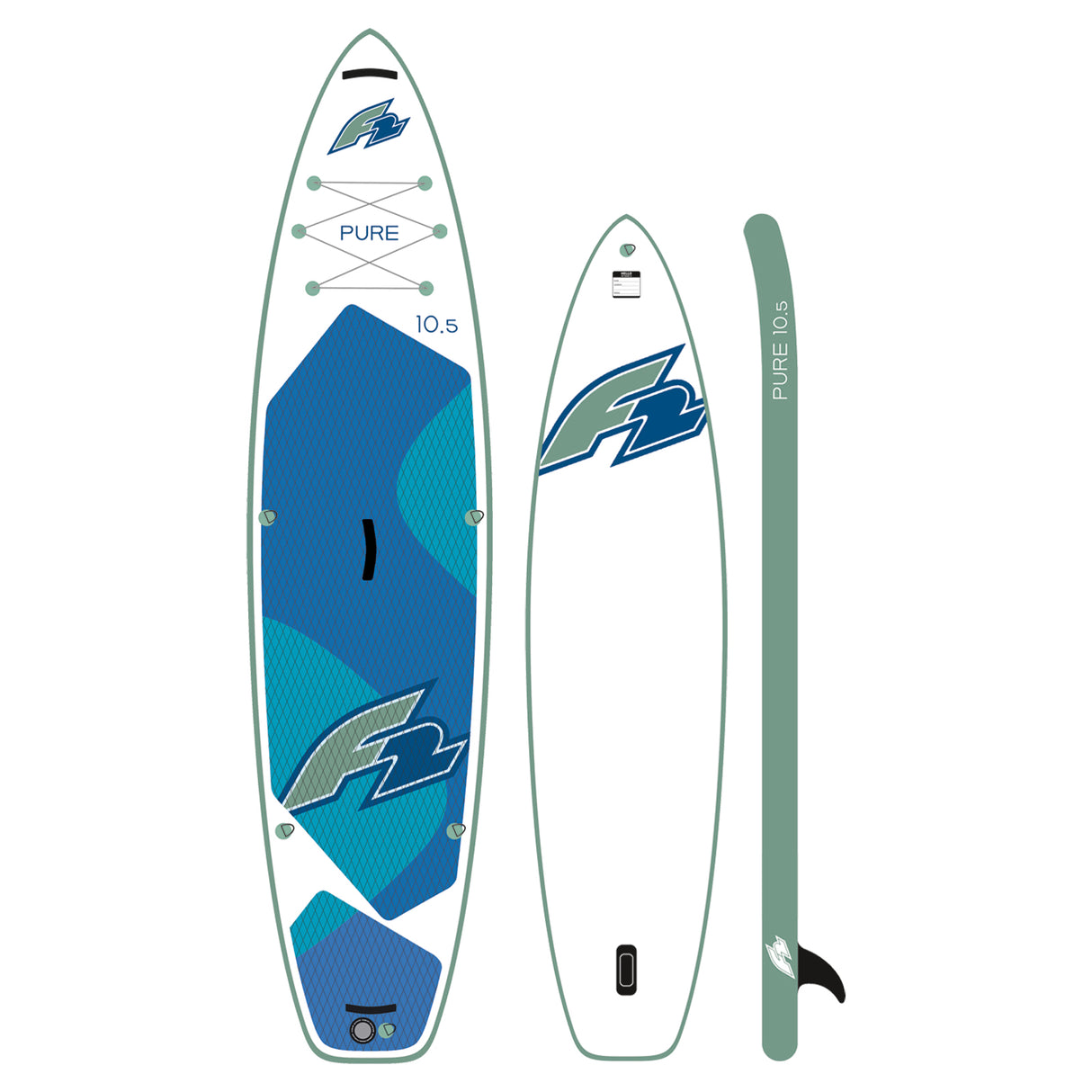 F2 SUP Stand Up Paddle Board Pure Weiss - Komplettset Größen und Zubehör wählbar