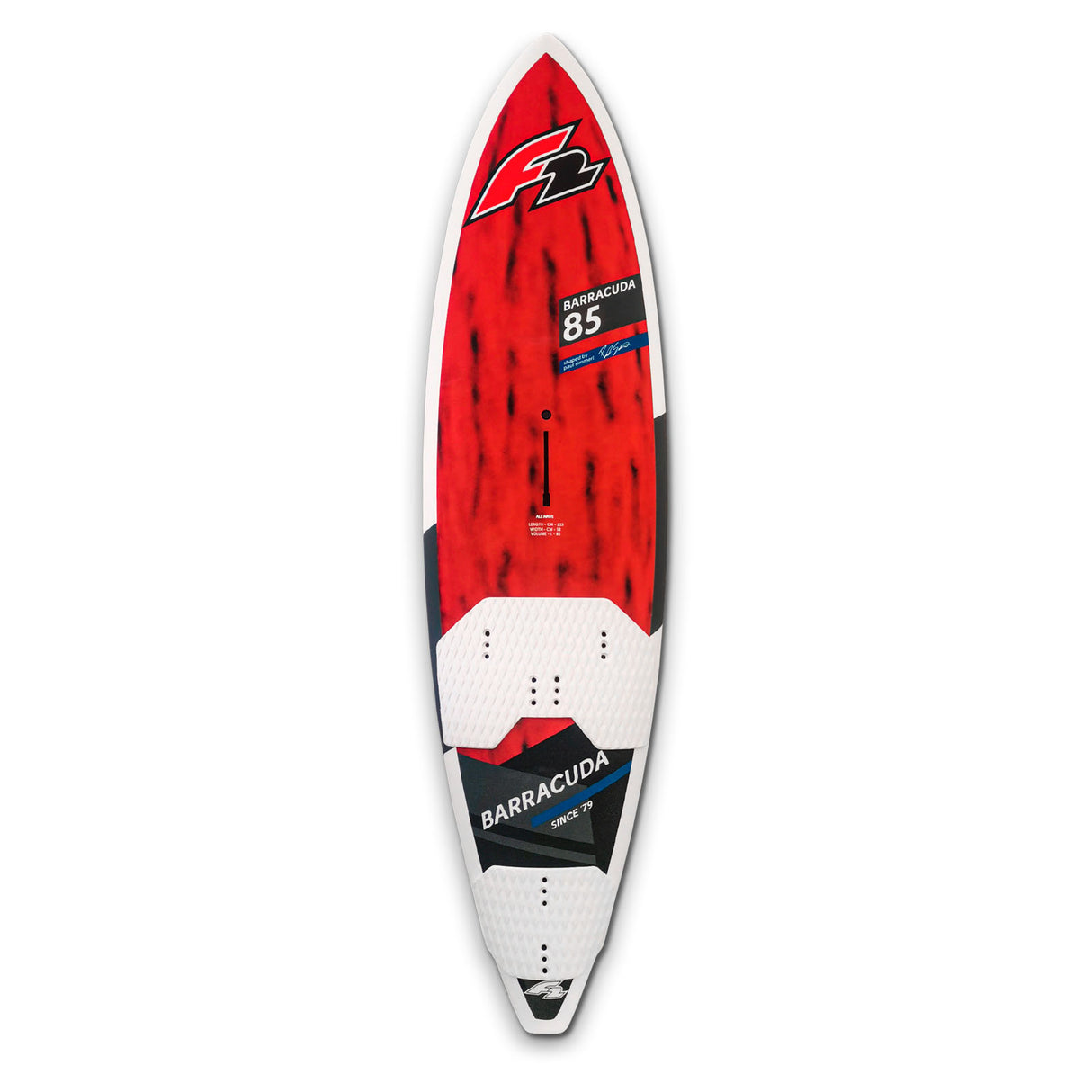 F2  Sale Windsurfboard Barracuda  85L Rot/Schwarz Modell 2022/23 NEU