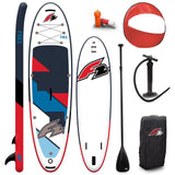 F2 SUP Stand Up Paddle Board Free Round Sail Größe wählbar Grau