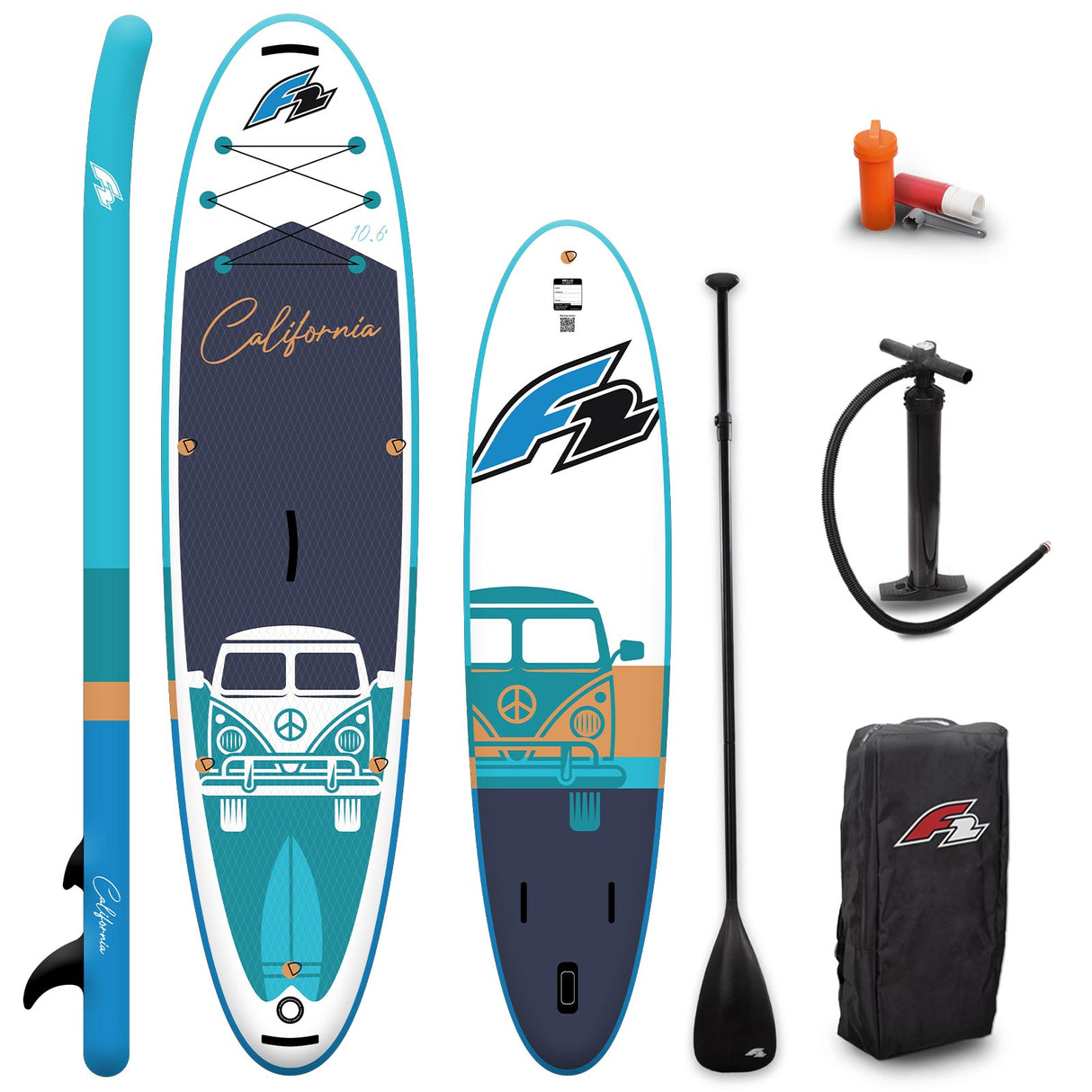 F2 SUP Stand Up Paddle Board California HFT 10'6''/11'6" wählbar Navy