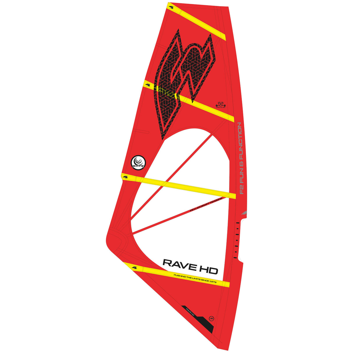 F2 Windsurf Segel Rave HD 2,2-6qm Größe wählbar Rot 2024/25