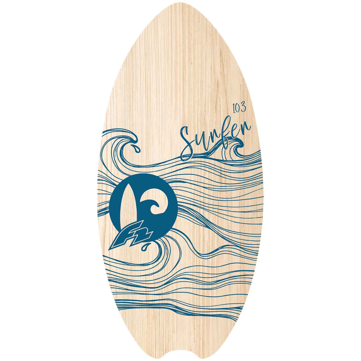 F2 Skimboard Skim Board Wood Surfer Modell wählbar (103cm Blau - 90cm Rot) 2025