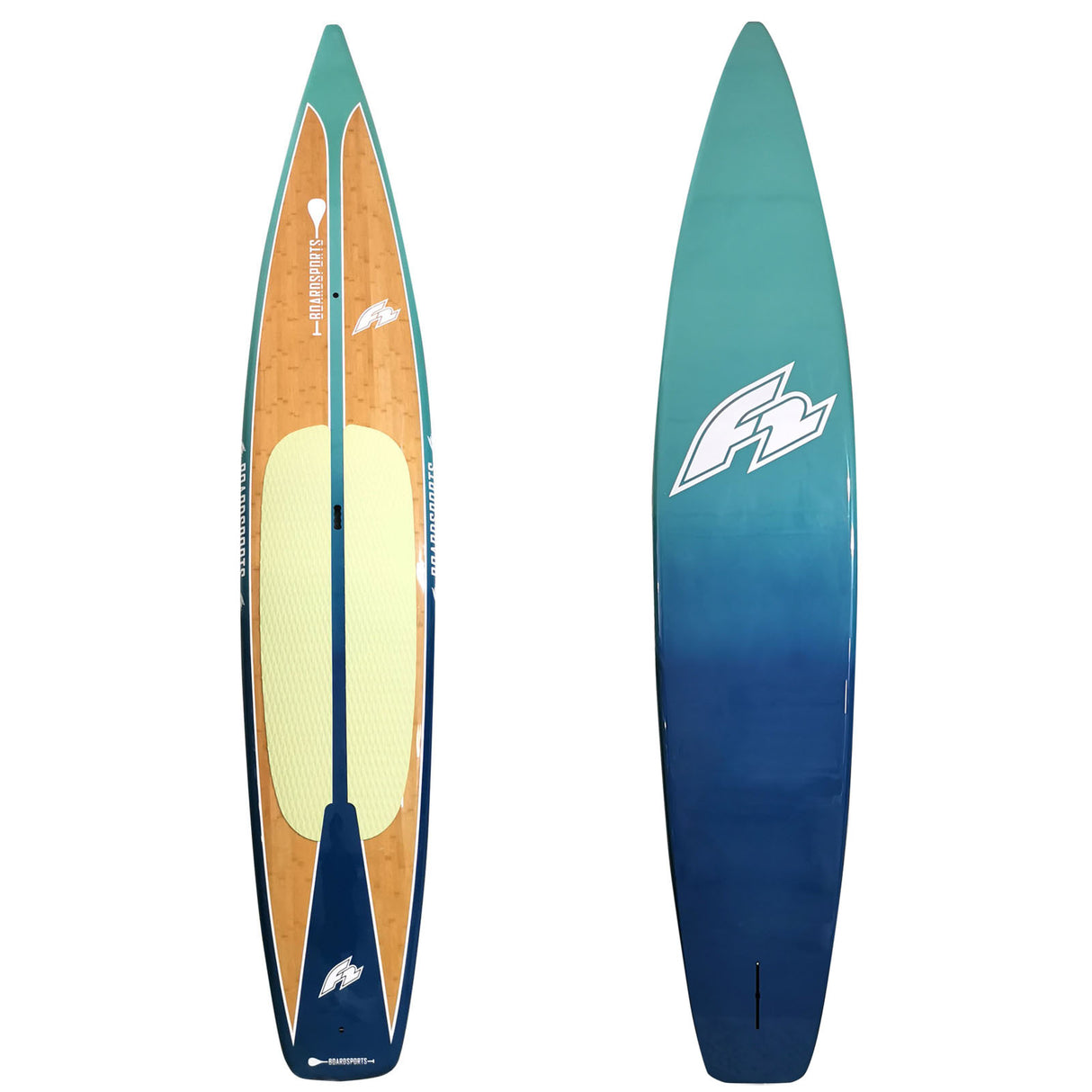 F2 Hard SUP Ride Pro Bamboo Tour 12'6"/14'0" wählbar Türkis 2024/25