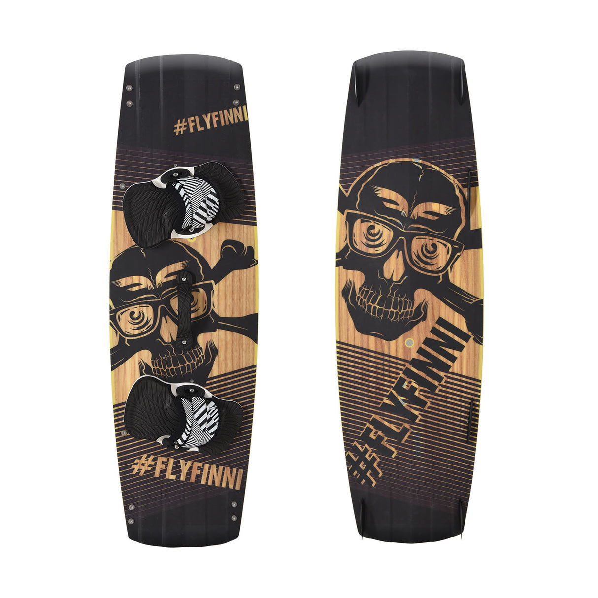 F2 Kiteboard Finn Promodel Wood 132-136cm Größe wählbar Schwarz 2023/24