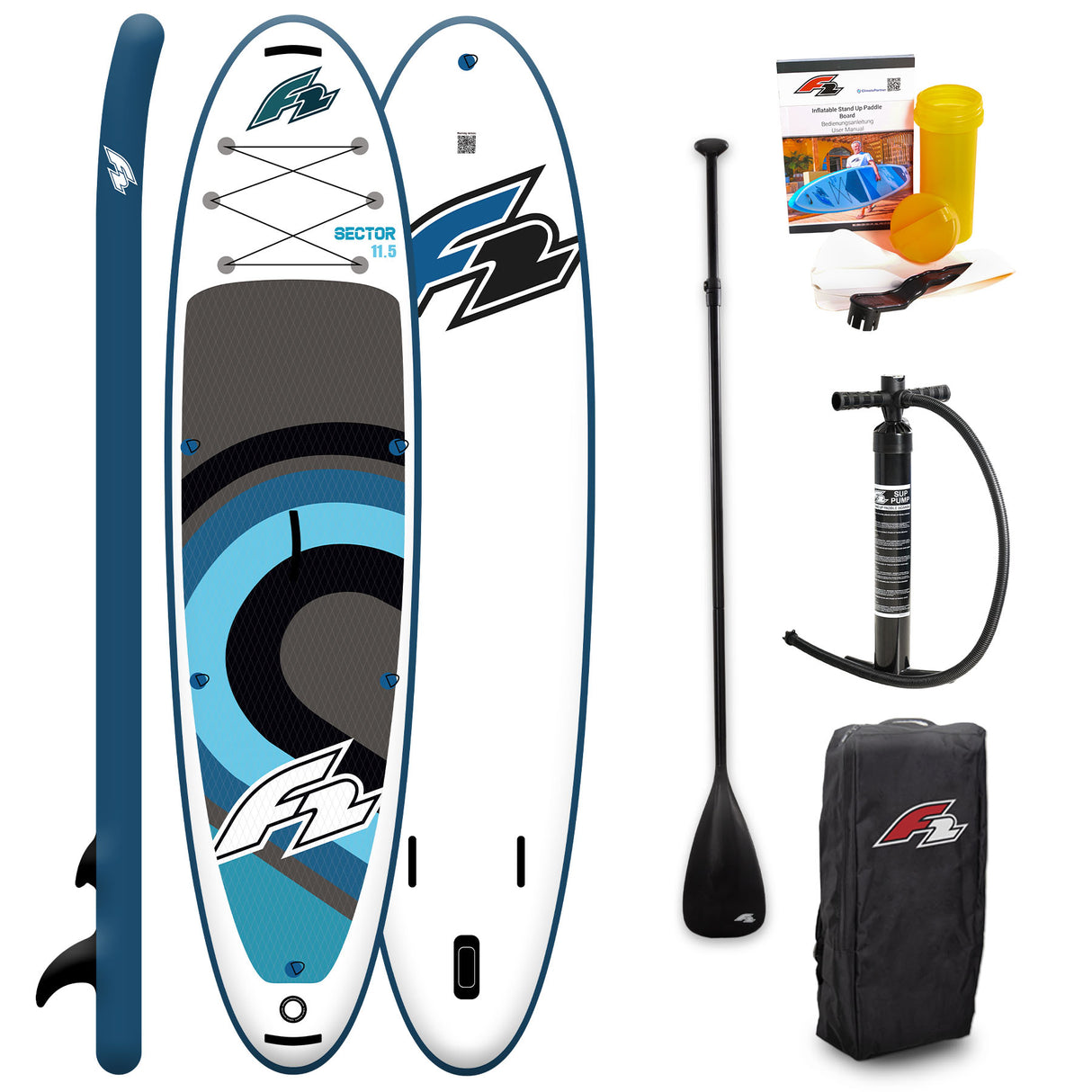 F2  SUP Stand Up Paddle Board Sector SMU Blau - Größe wählbar