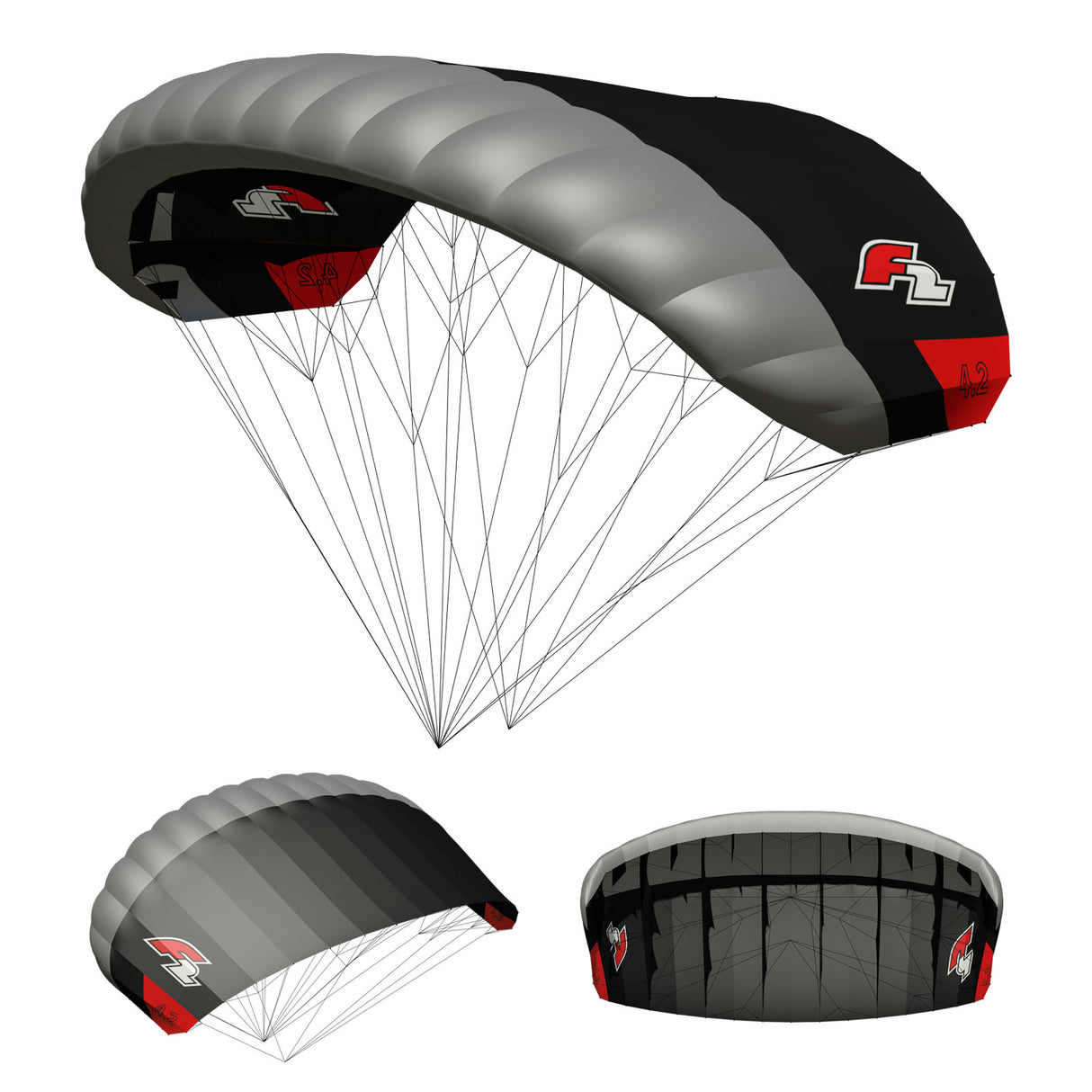 F2 Parawing Move Pro Wingfoil Wing Kitesurfing Größe wählbar Schwarz 2025