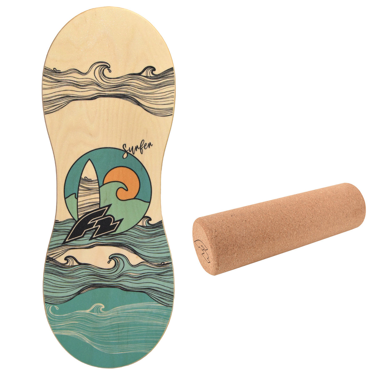 F2 Set Balance Board mit Korkrolle oder Halbkugel - Modell wählbar