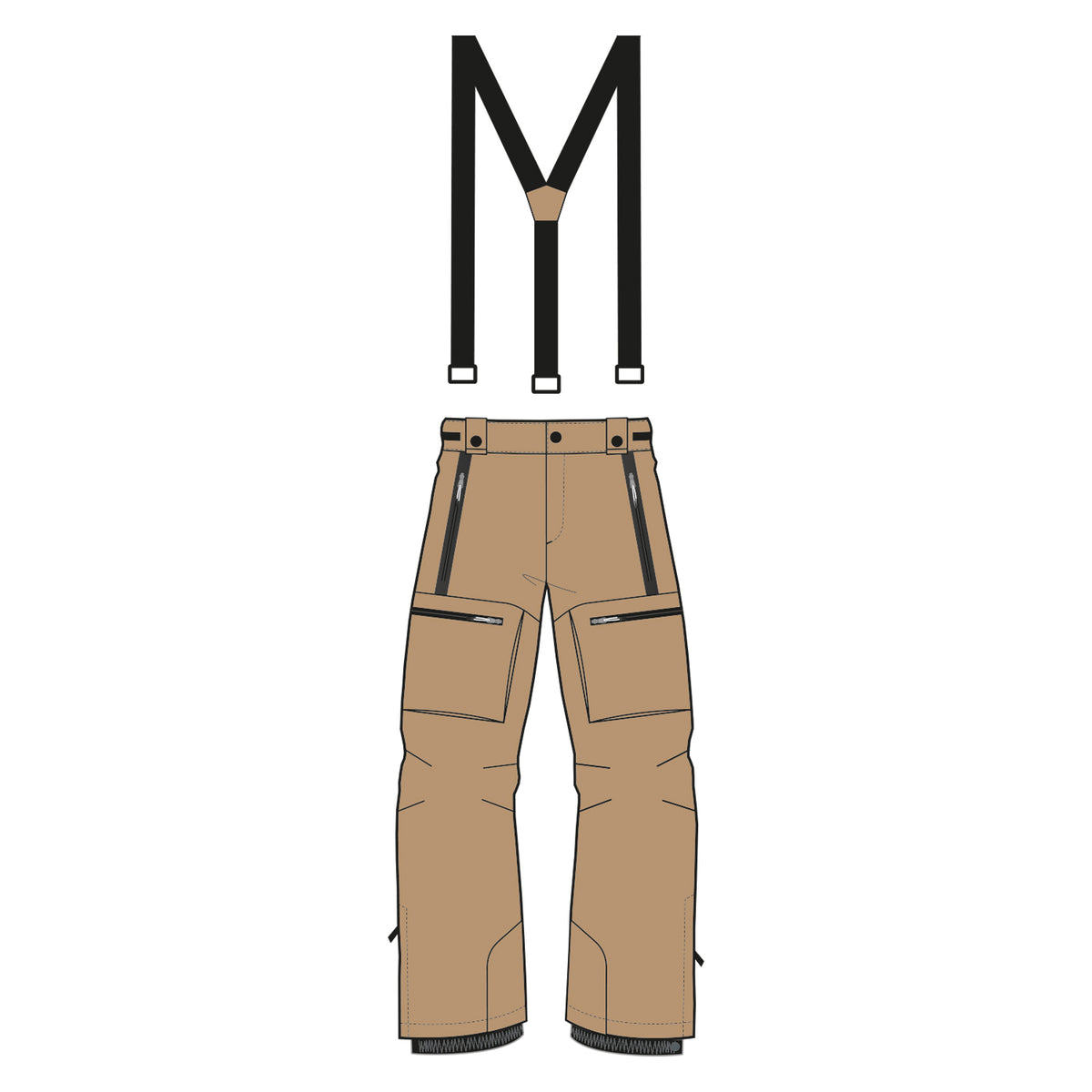 F2  Snowboard/Ski Träger Hose Storm XS-XXL Größe wählbar Beige