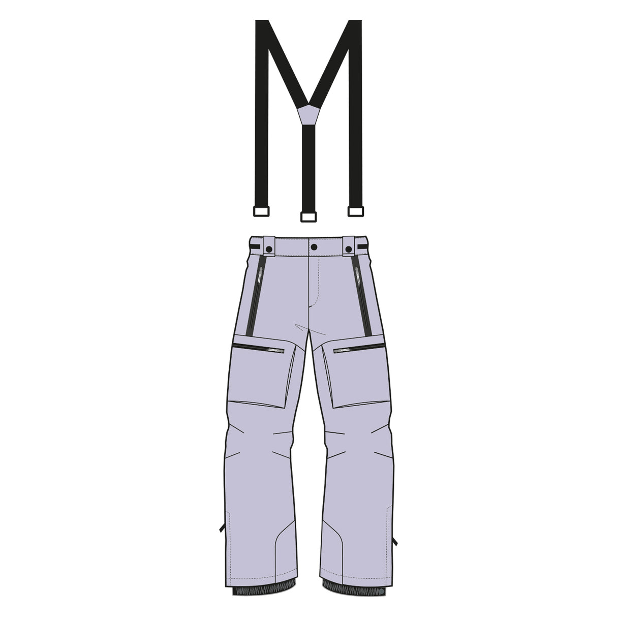 F2  Snowboard/Ski Träger Hose Storm XS-XXL Größe wählbar Lila 2025