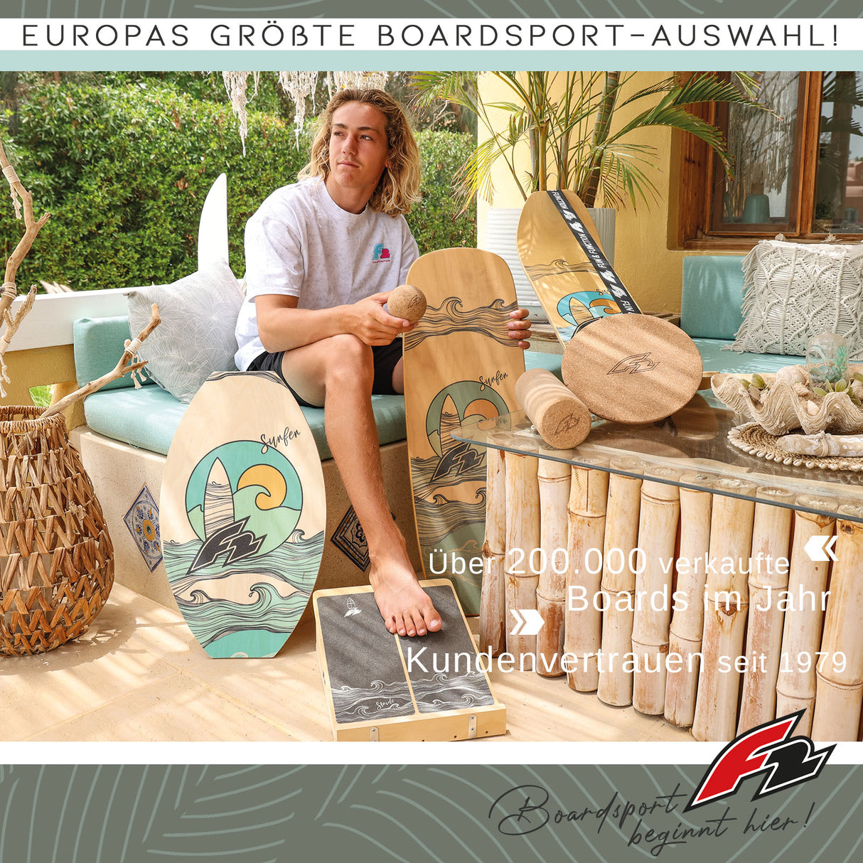 F2 Set Balance Board Pill 86x30cm mit Kork Halbkugel