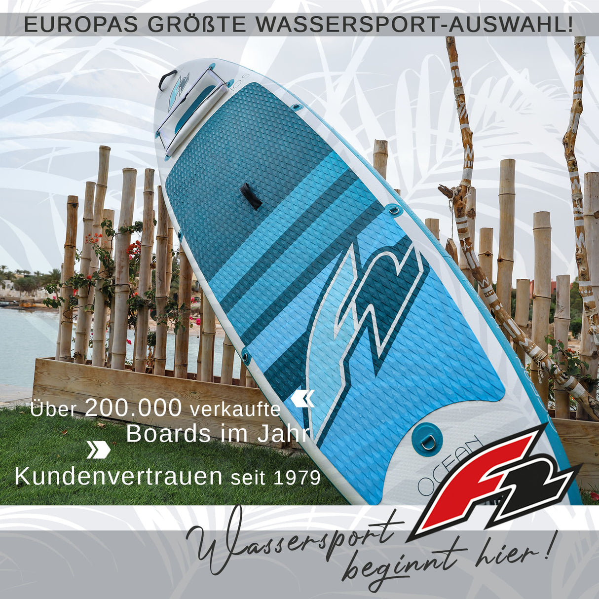 F2 Set Stand Up Paddle Board Ocean Sight Weiss 11,5 + Basic Zubehör Paket