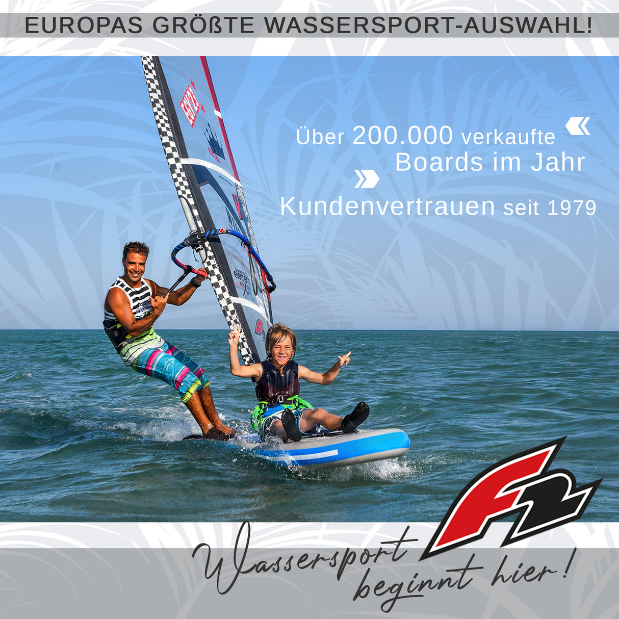 F2 Set Glide SUP 10'2" mit Windsurfsegel Checker 4,5qm